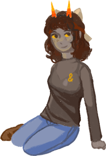 A Homestuck troll with an ampersand on her shirt.